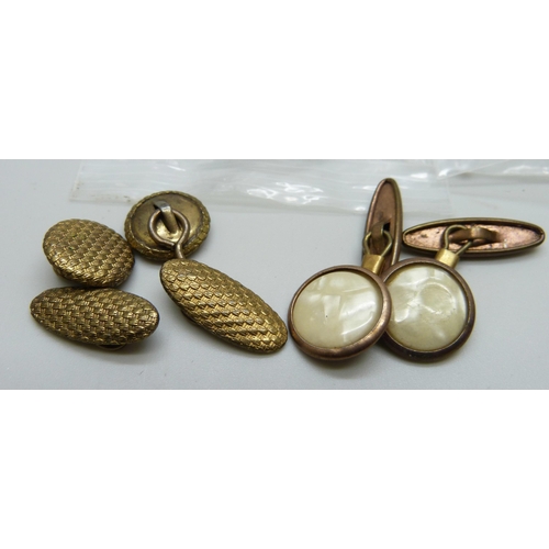 2275 - A collection of vintage rolled gold, gold plate and gilt cufflinks