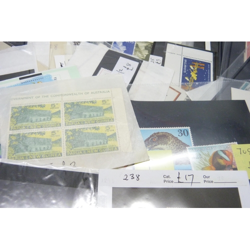 2278 - Stamps; a box of stamps on cards and in packets, many items in the catalogue range of £10-£30