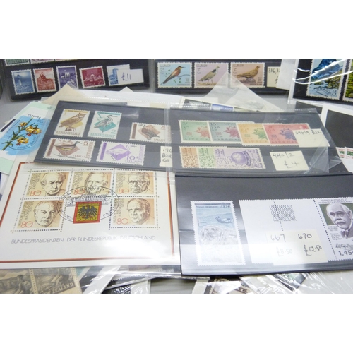 2278 - Stamps; a box of stamps on cards and in packets, many items in the catalogue range of £10-£30