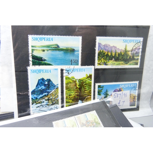 2278 - Stamps; a box of stamps on cards and in packets, many items in the catalogue range of £10-£30