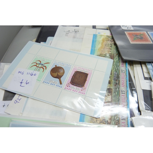 2278 - Stamps; a box of stamps on cards and in packets, many items in the catalogue range of £10-£30