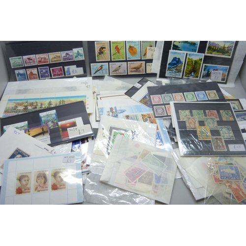 2278 - Stamps; a box of stamps on cards and in packets, many items in the catalogue range of £10-£30