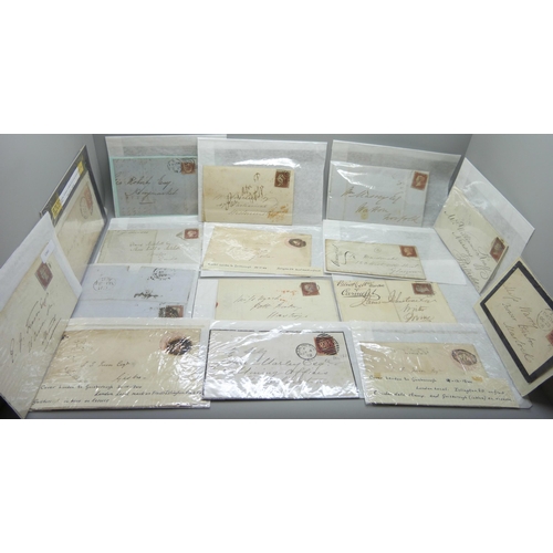 2281 - Stamps; 30 items of Great Britain Queen Victoria postal history, many 1d red imperforates