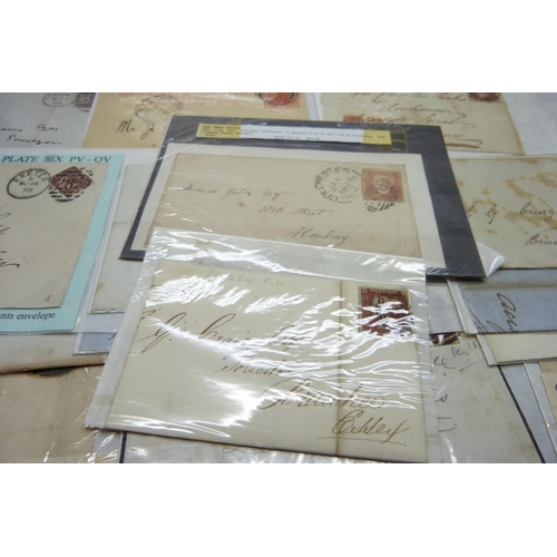 2281 - Stamps; 30 items of Great Britain Queen Victoria postal history, many 1d red imperforates