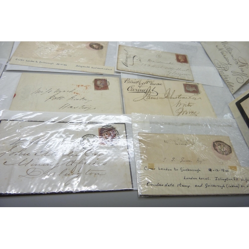 2281 - Stamps; 30 items of Great Britain Queen Victoria postal history, many 1d red imperforates
