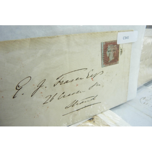 2281 - Stamps; 30 items of Great Britain Queen Victoria postal history, many 1d red imperforates