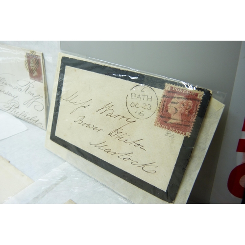 2281 - Stamps; 30 items of Great Britain Queen Victoria postal history, many 1d red imperforates