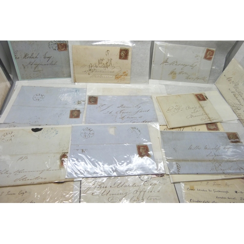 2281 - Stamps; 30 items of Great Britain Queen Victoria postal history, many 1d red imperforates