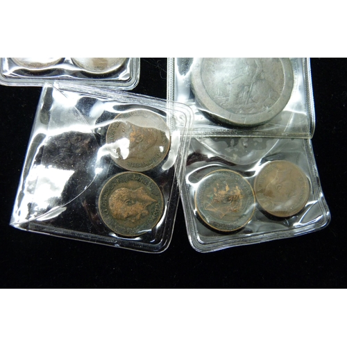 2286 - Commemorative crowns and bronze coins including cartwheel pennies