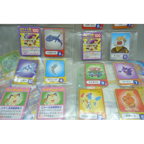 2292 - A collection of Pokémon playing cards, vintage, Pokémon board game cards, Pokémon stickers, Japanese... 
