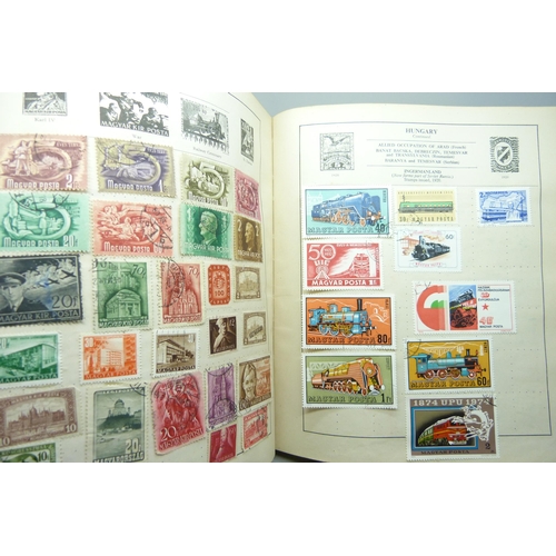 2295 - An album of stamps including one Penny Black, Australia, Belgium, Canada, China, Eire, France, Frenc... 