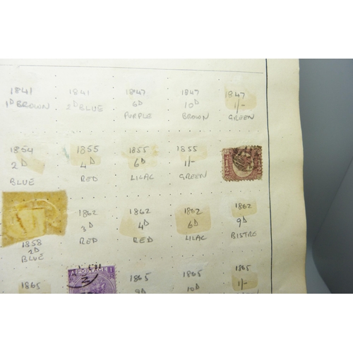 2295 - An album of stamps including one Penny Black, Australia, Belgium, Canada, China, Eire, France, Frenc... 