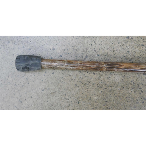 2336 - A silver mounted bamboo walking stick