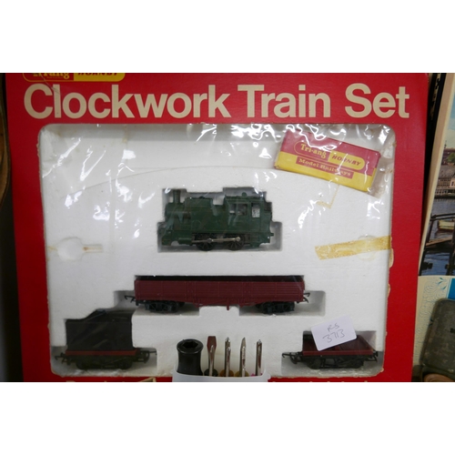 2338 - Tri-ang Hornby model rail, puzzle, draughts set, binoculars, etc.*PLEASE NOTE THIS LOT IS NOT ELIGIB... 