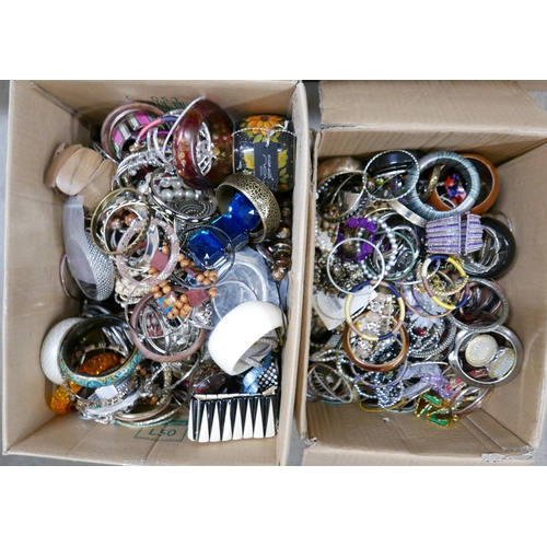 2339 - A large collection of bangles and bracelets, two boxes