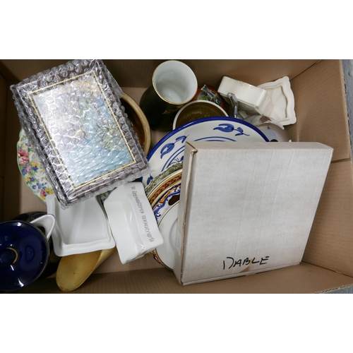 2344 - Four boxes of mixed china and household items **PLEASE NOTE THIS LOT IS NOT ELIGIBLE FOR IN-HOUSE PO... 