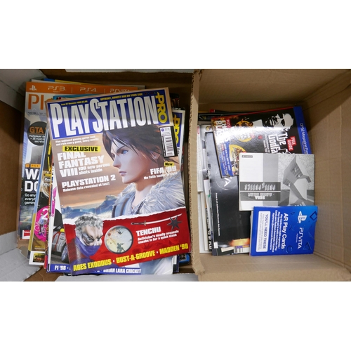 2357 - A box of PlayStation gaming magazines, strategy books and CDs **PLEASE NOTE THIS LOT IS NOT ELIGIBLE... 