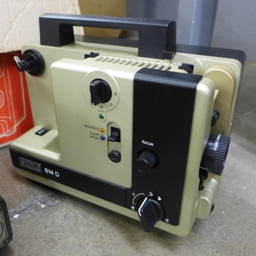 2373 - A Eumig 614D Super 8 projector, a collection of slides, two cameras including Coronet, etc.*PLEASE N... 