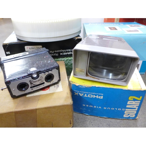 2373 - A Eumig 614D Super 8 projector, a collection of slides, two cameras including Coronet, etc.*PLEASE N... 