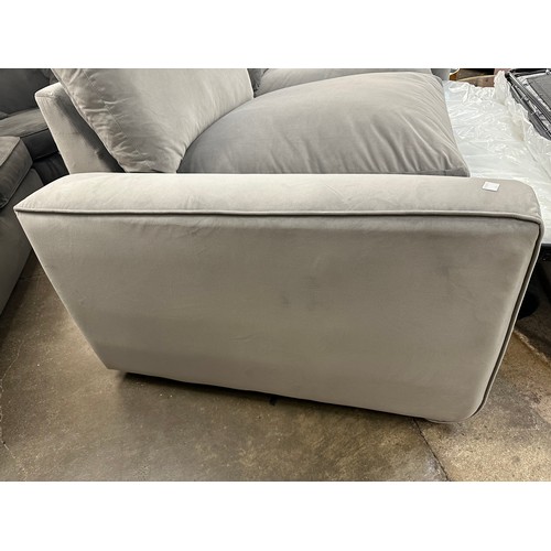 3104 - A pewter velvet upholstered two seater sofa bed