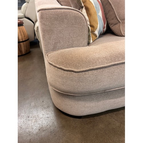 3007 - A sand beige low corner sofa