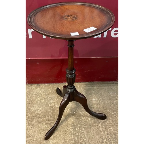 112 - An Edward VII inlaid mahogany tripod wine table