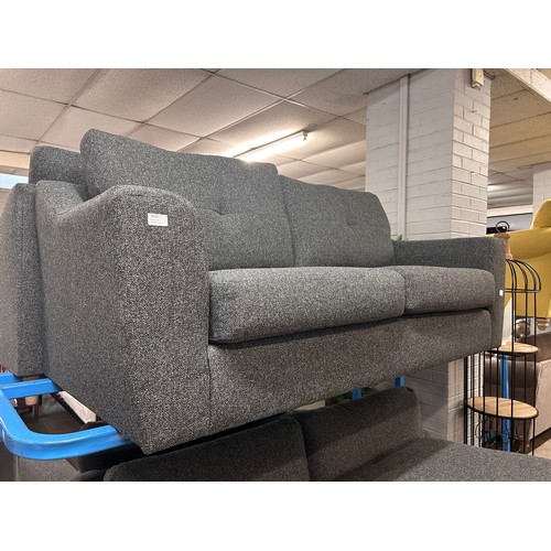 3050 - A dark grey upholstered two seater sofa