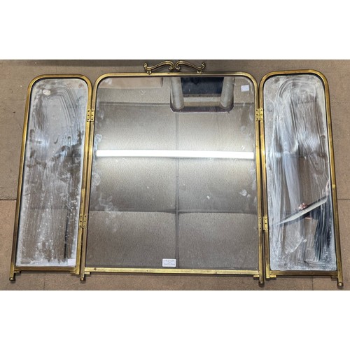 260A - A brass framed triple mirror