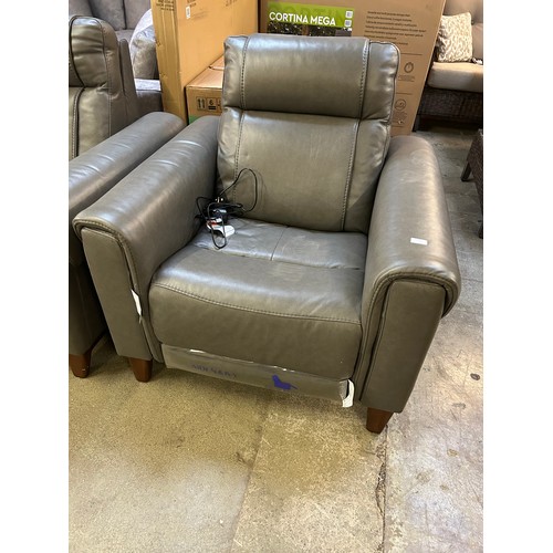 3189 - A dark grey Aiden & Ivy Spencer Leather Armchair, Original RRP £541.66 + Vat (4216A-26) *This lot is... 