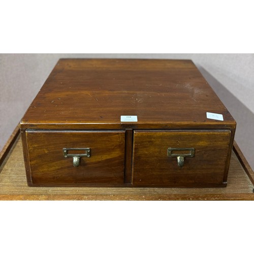 238 - An early 20th Century mahogany two drawer index filing cabinet