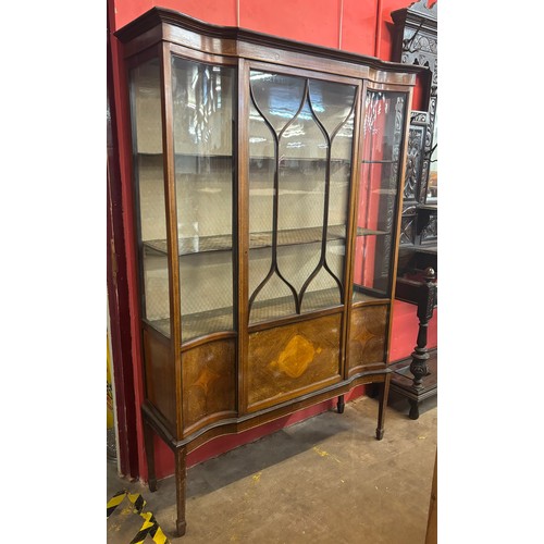 114A - An Edward VII inlaid mahogany display cabinet