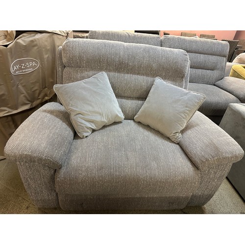 3200 - A grey textured weave upholstered electric reclining armchair