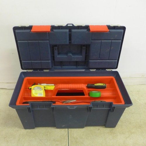 5005 - 2 boxes of tools including screwdriver set, spanner set, grips, a Spear and Jackson saw, a hammer, T... 