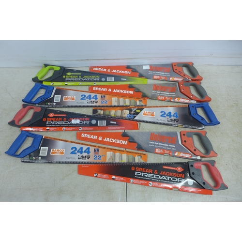 5009 - 9 assorted wood saws including Spear and Jackson and Bahco