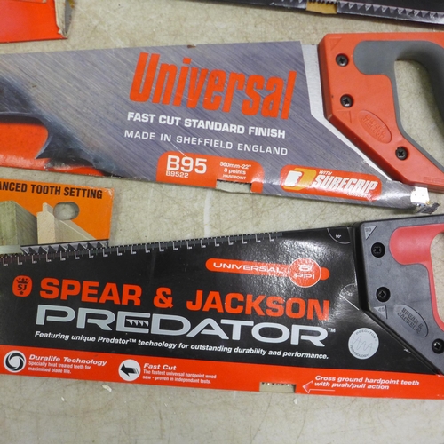 5009 - 9 assorted wood saws including Spear and Jackson and Bahco