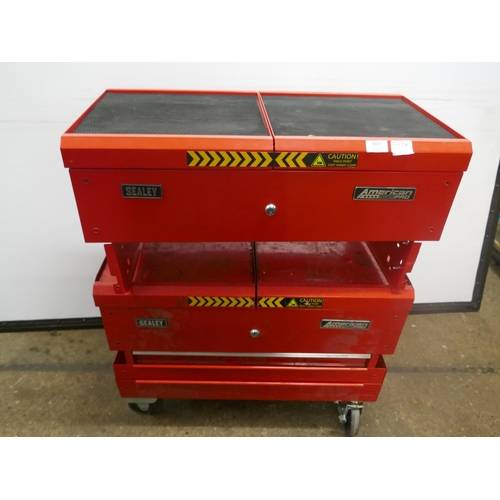 5022 - A Sealey American Pro metal tool cabinet including sliding drawers and chest, etc.