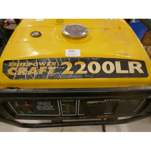 5035 - A Power Craft 2200LR AC 230V OHV petrol engine generator