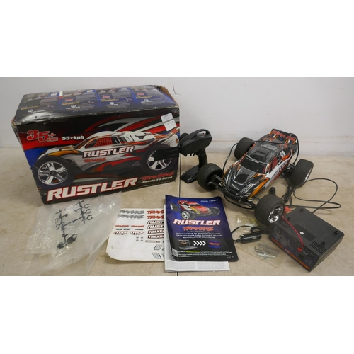 5059 - A Rustler Traxxas ready to race 35mph+ remote control car, in box