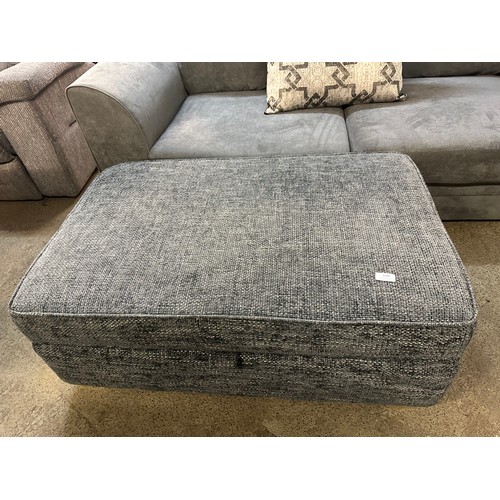 3206 - A dark grey textured weave upholstered storage footstool