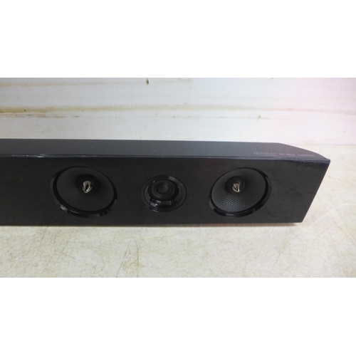 5107 - A Samsung PS-WE450 20w bluetooth soundbar and subwoofer with leads and remote controller