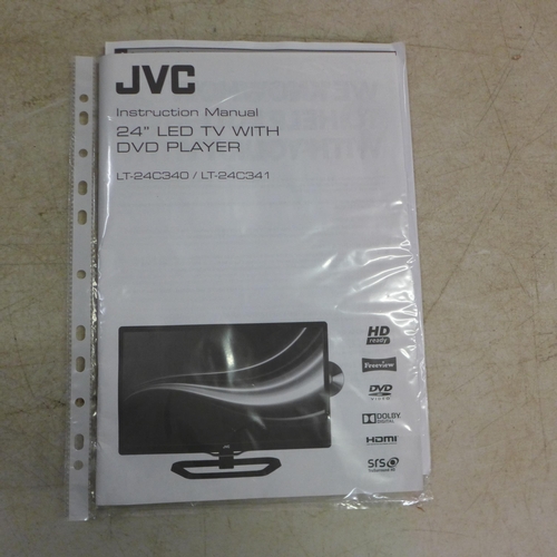 5108 - A JVC LT 24-C340 24 inch TV/DVD player with stand, leads and remote