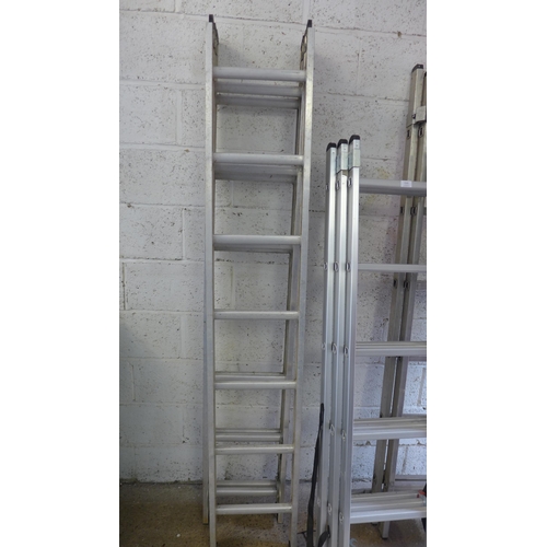 5141 - Two extension ladders and an SBG Youngman Pro Deck ladder and platform