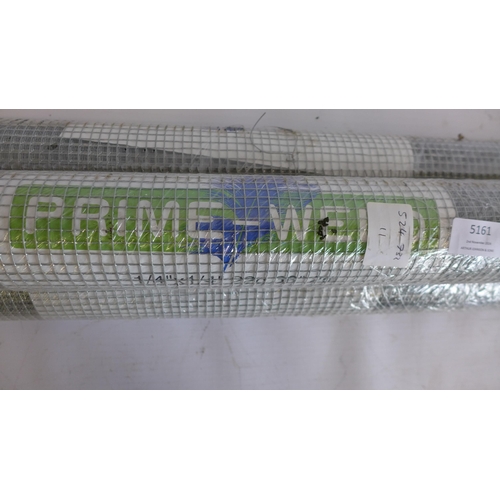 5161 - 3 rolls of Prime Weld 1/4” x 1/4” 22g 36” 2m square mesh wire