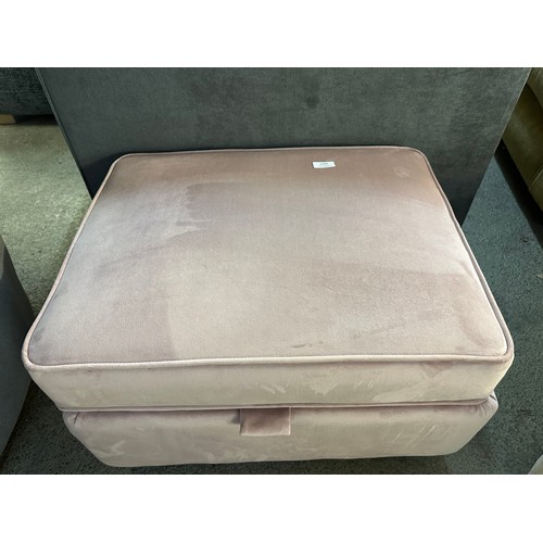 3208 - A Hoxton pink velvet upholstered storage footstool