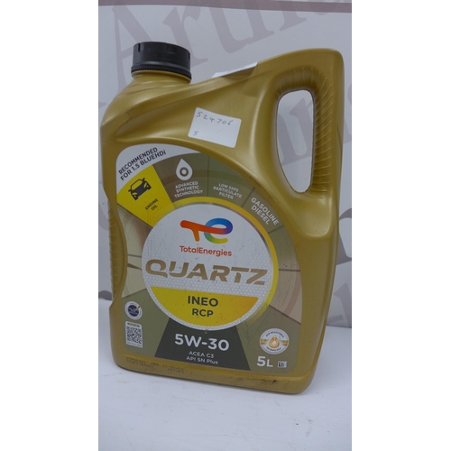 5206 - A 5 litre bottle of Total Energies quartz INIO RCP 5W-30 motor oil and three 1 Litre bottles of Gran... 