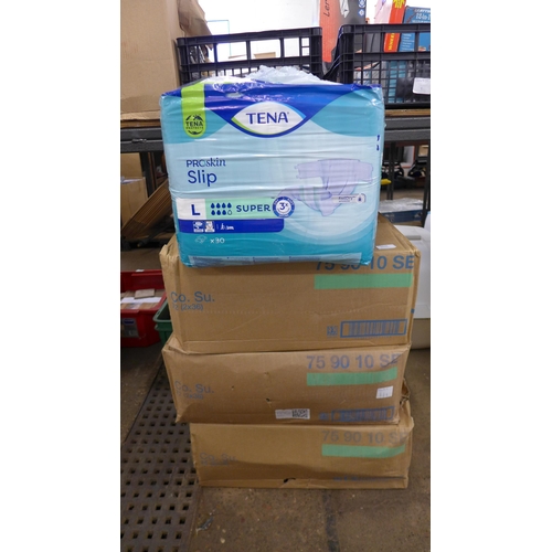 5220 - 3 boxes of Tena proskin slip sanatory packs