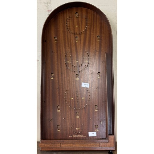 266 - A teak bagatelle board, House of Marbles, Devon