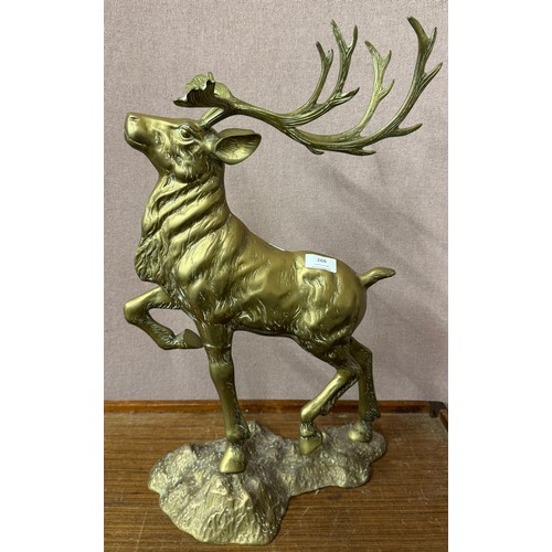 268 - A brass model of a stag