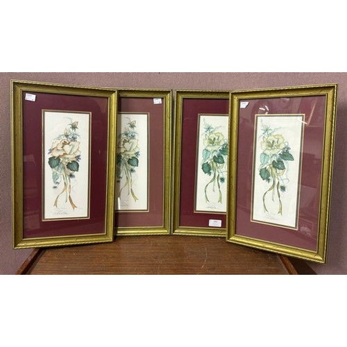 292 - A set of four signed limited edition botanical prints, framed