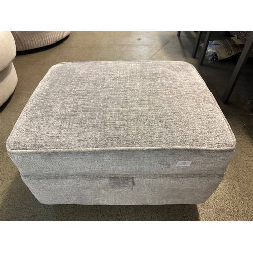 3241 - A silver velvet textured storage footstool